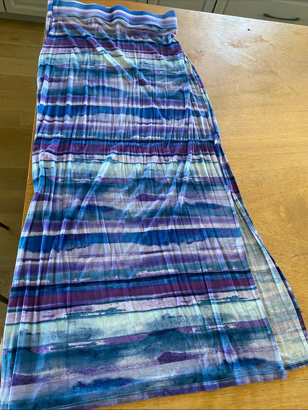 ANA Striped Blue & Purple Maxi Skirt - Casual Women’s Skirt